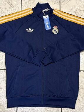 New Adidas Originals Real Madrid Track Top Jacket Blue Men’s Size Medium KE3846